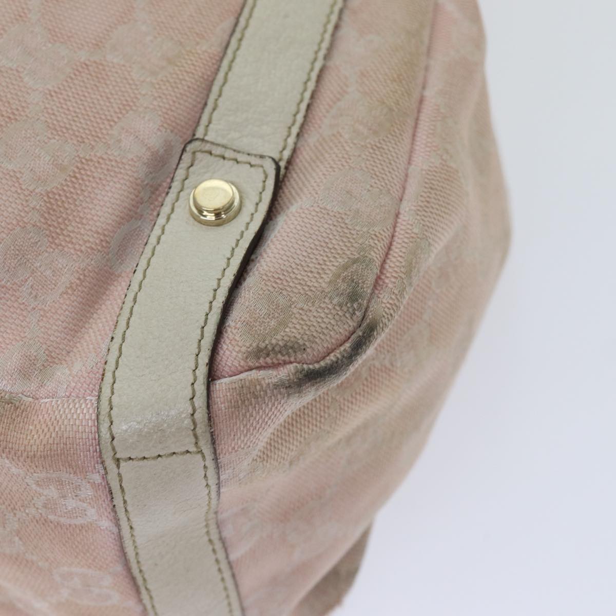 GUCCI GG Canvas Tote Bag Gold Pink 130736 Auth 90470