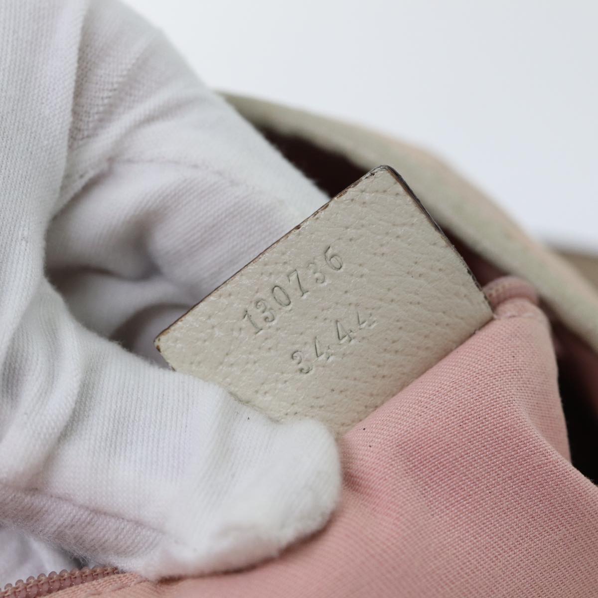 GUCCI GG Canvas Tote Bag Gold Pink 130736 Auth 90470