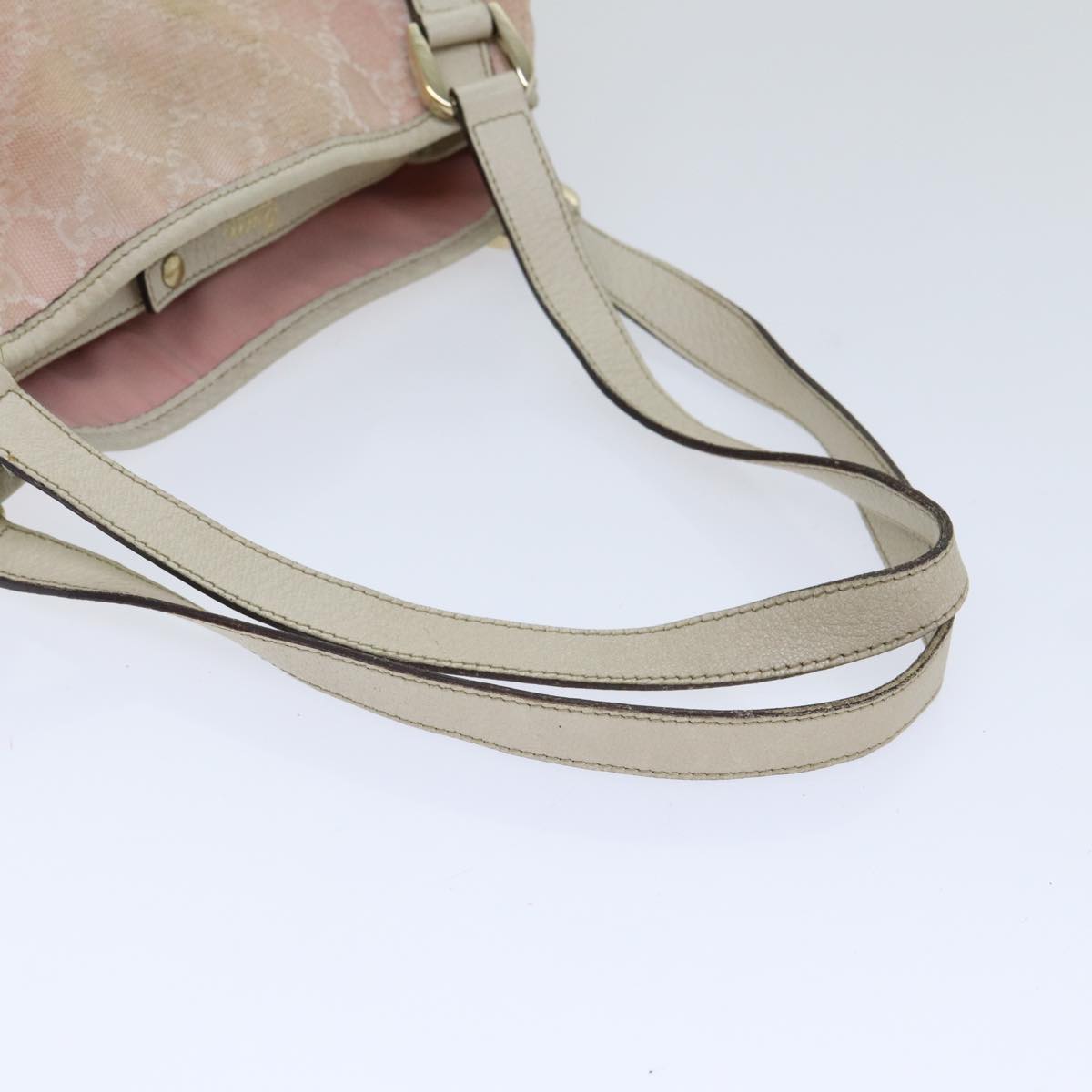 GUCCI GG Canvas Tote Bag Gold Pink 130736 Auth 90470