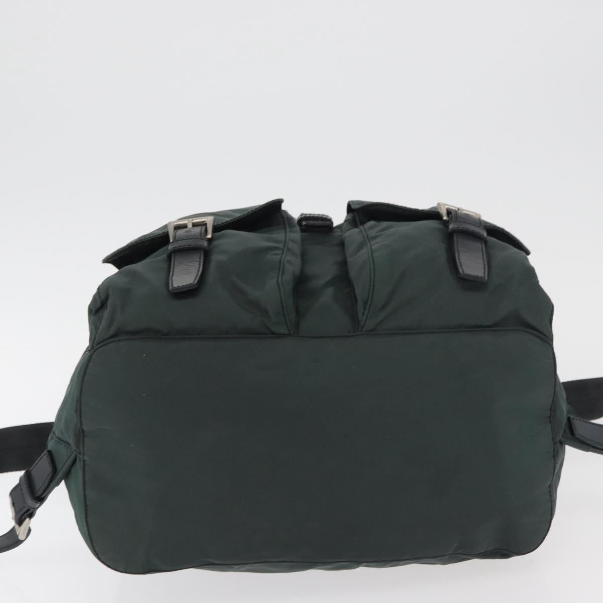 PRADA Backpack Nylon Khaki Silver Auth 90473