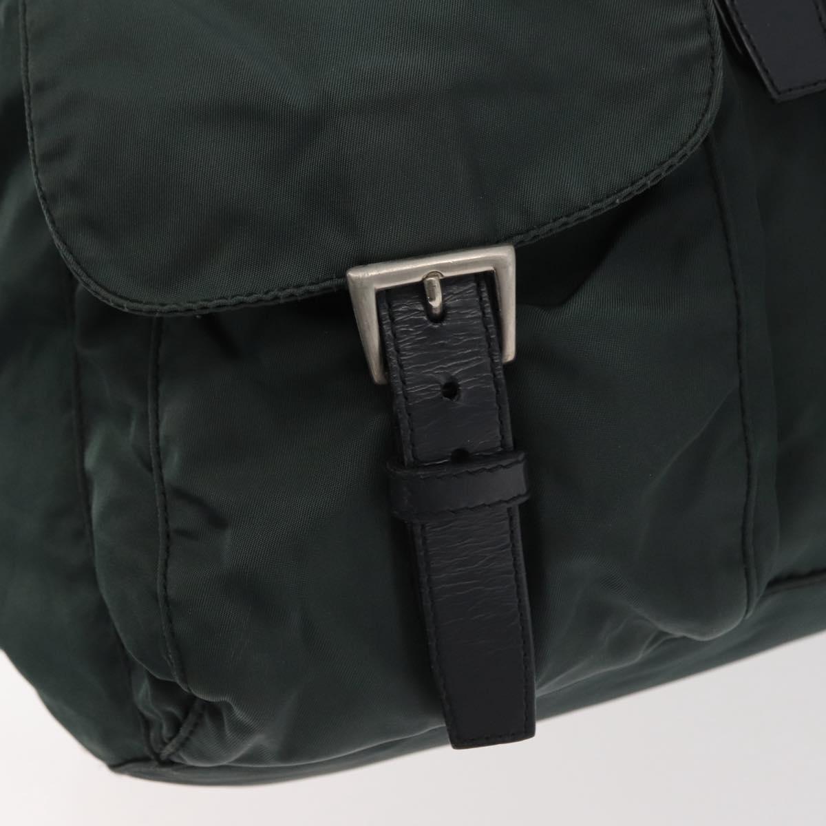 PRADA Backpack Nylon Khaki Silver Auth 90473