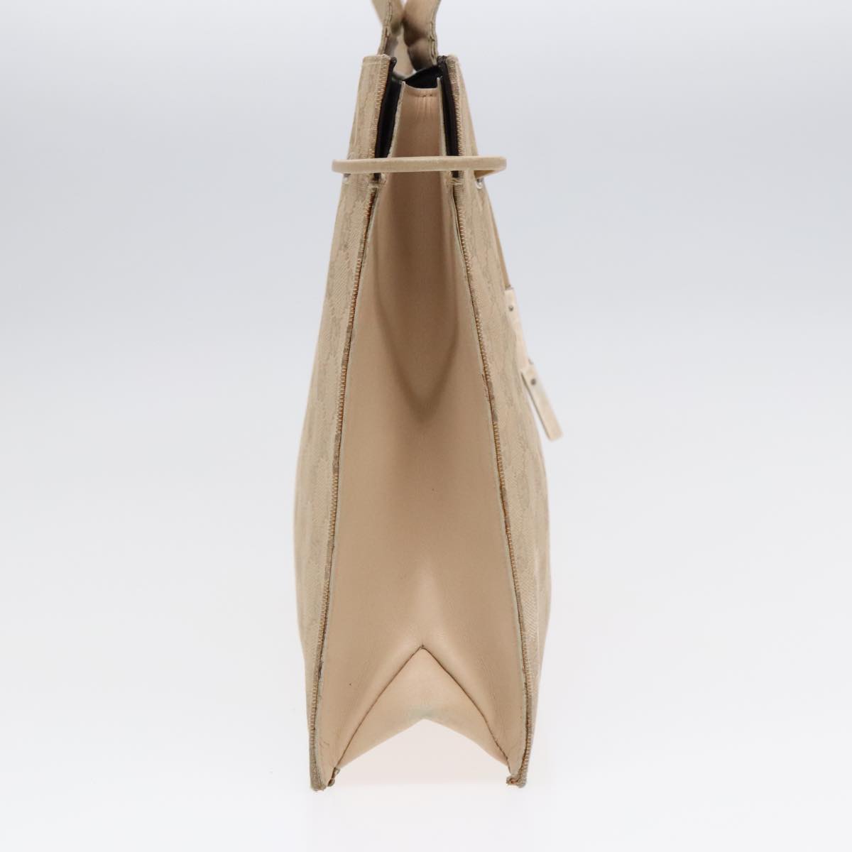 GUCCI GG Canvas Tote Bag Beige Silver 002 1053 Auth 90509