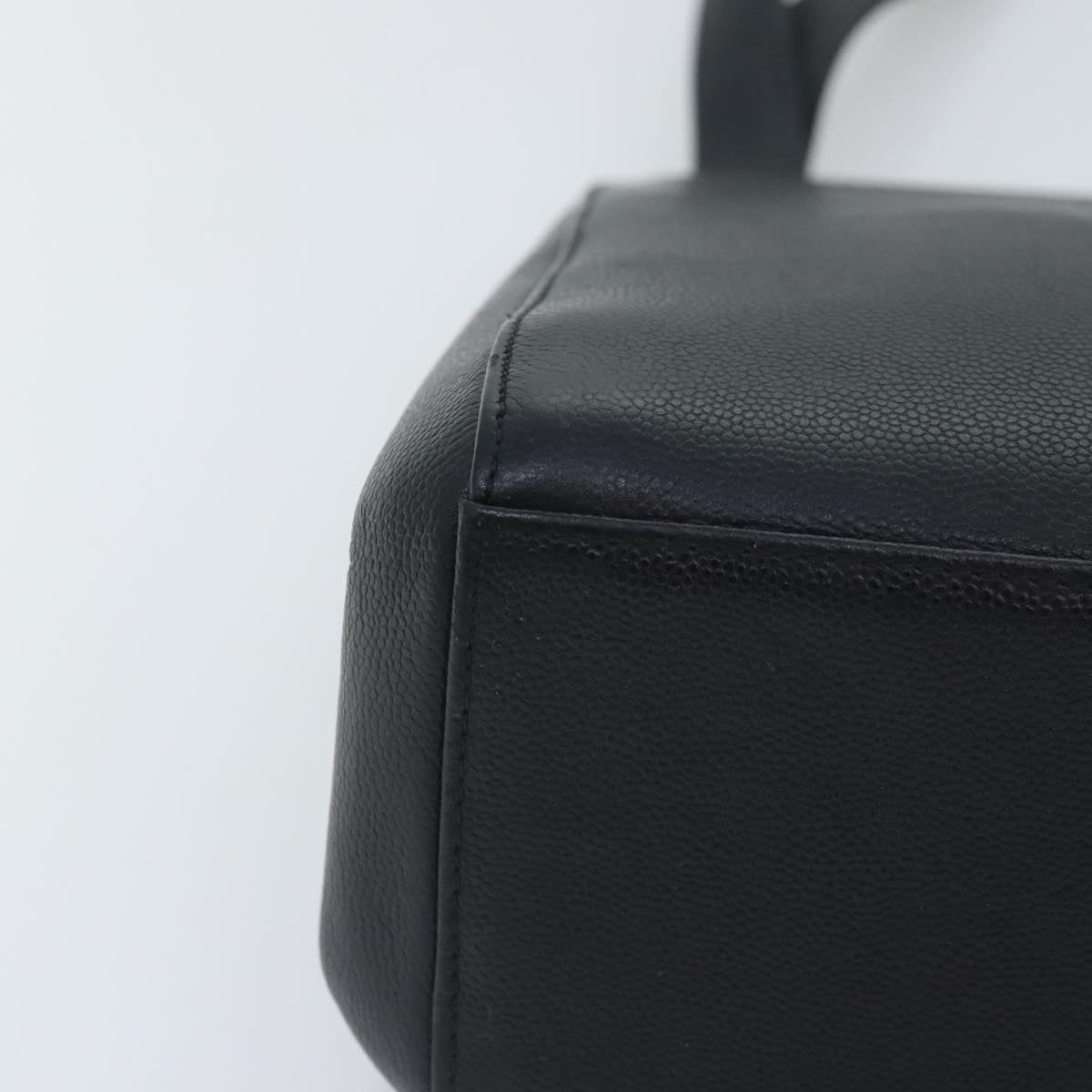 CHANEL COCO Mark Shoulder Bag Calf Skin Black CC Auth 90649