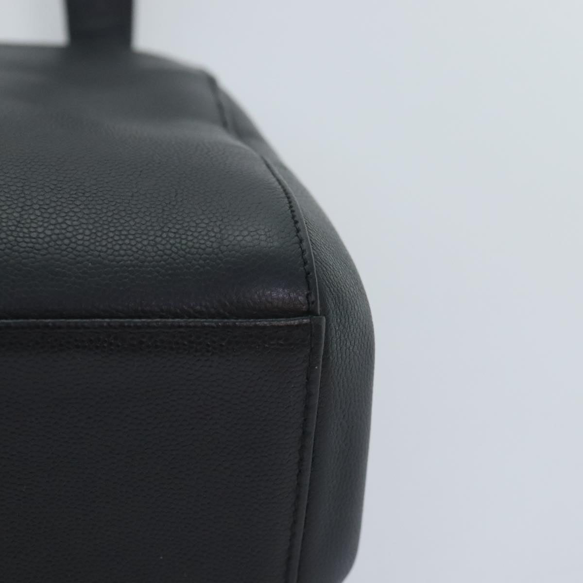 CHANEL COCO Mark Shoulder Bag Calf Skin Black CC Auth 90649