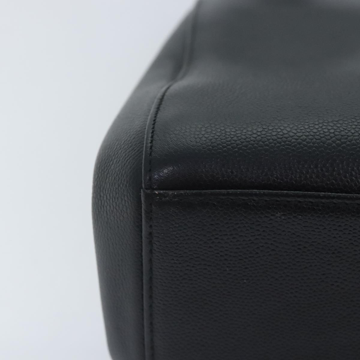 CHANEL COCO Mark Shoulder Bag Calf Skin Black CC Auth 90649