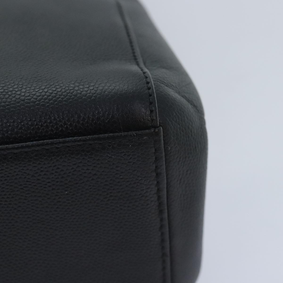 CHANEL COCO Mark Shoulder Bag Calf Skin Black CC Auth 90649