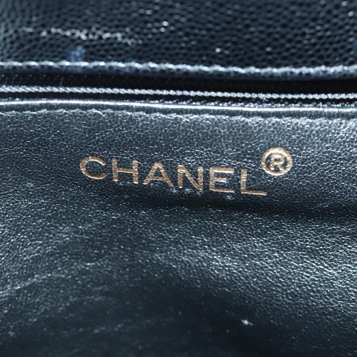 CHANEL COCO Mark Shoulder Bag Calf Skin Black CC Auth 90649