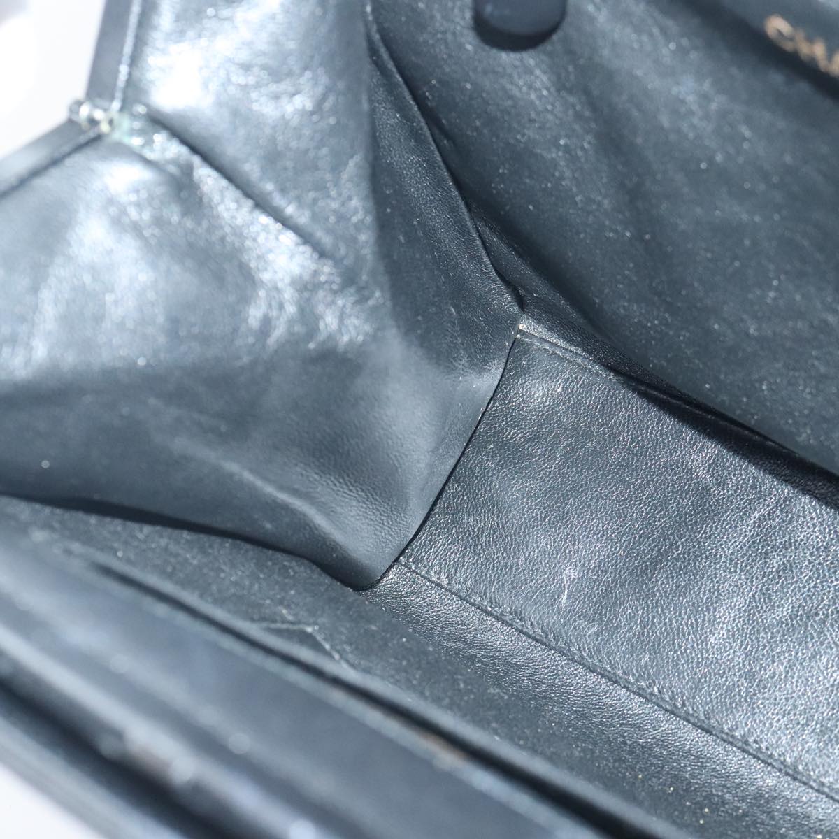 CHANEL COCO Mark Shoulder Bag Calf Skin Black CC Auth 90649