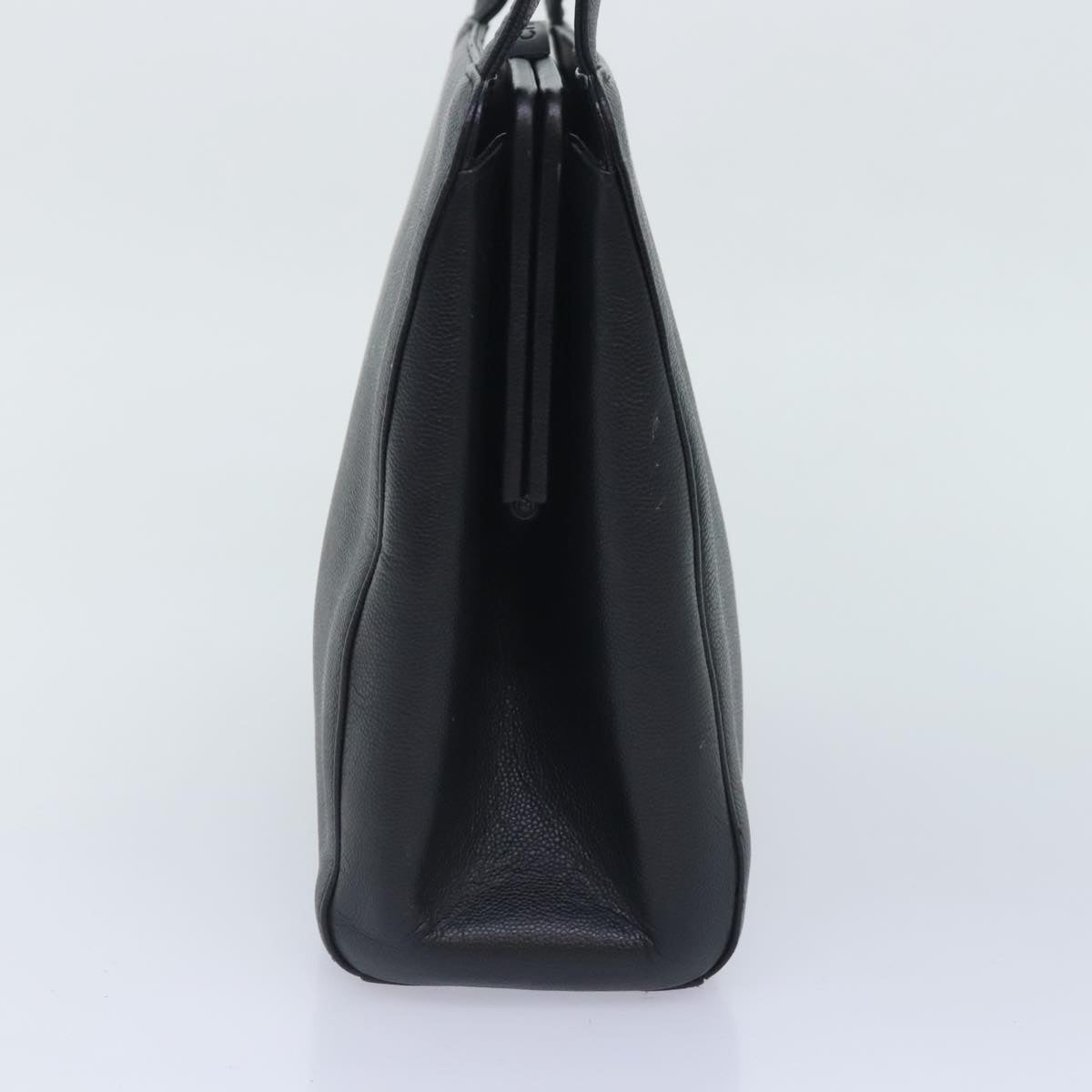 CHANEL COCO Mark Shoulder Bag Calf Skin Black CC Auth 90649