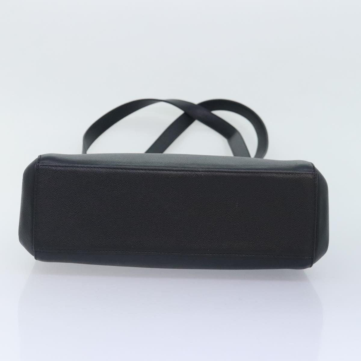 CHANEL COCO Mark Shoulder Bag Calf Skin Black CC Auth 90649