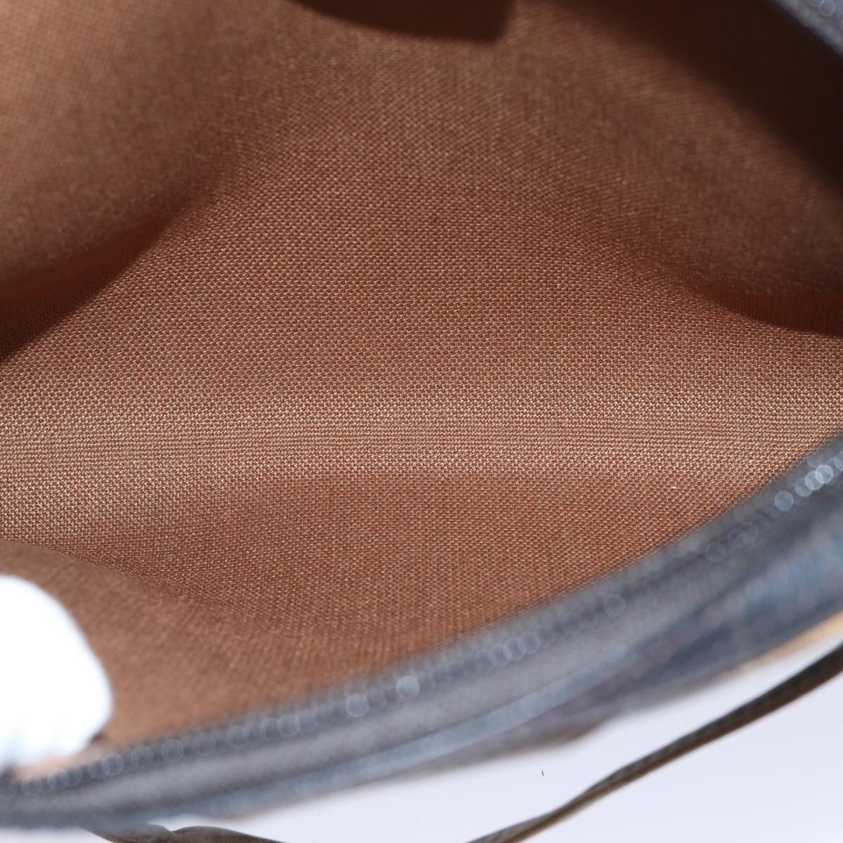 Christian Dior Honeycomb Canvas Shoulder Bag PVC Leather Black Auth 90814