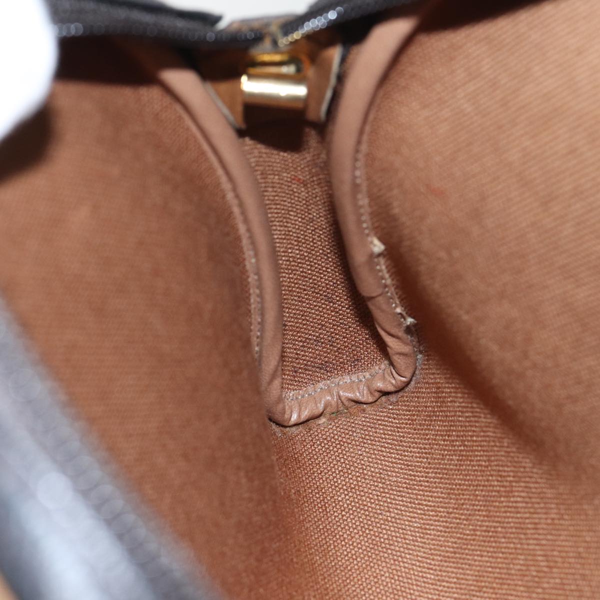 Christian Dior Honeycomb Canvas Shoulder Bag PVC Leather Black Auth 90814