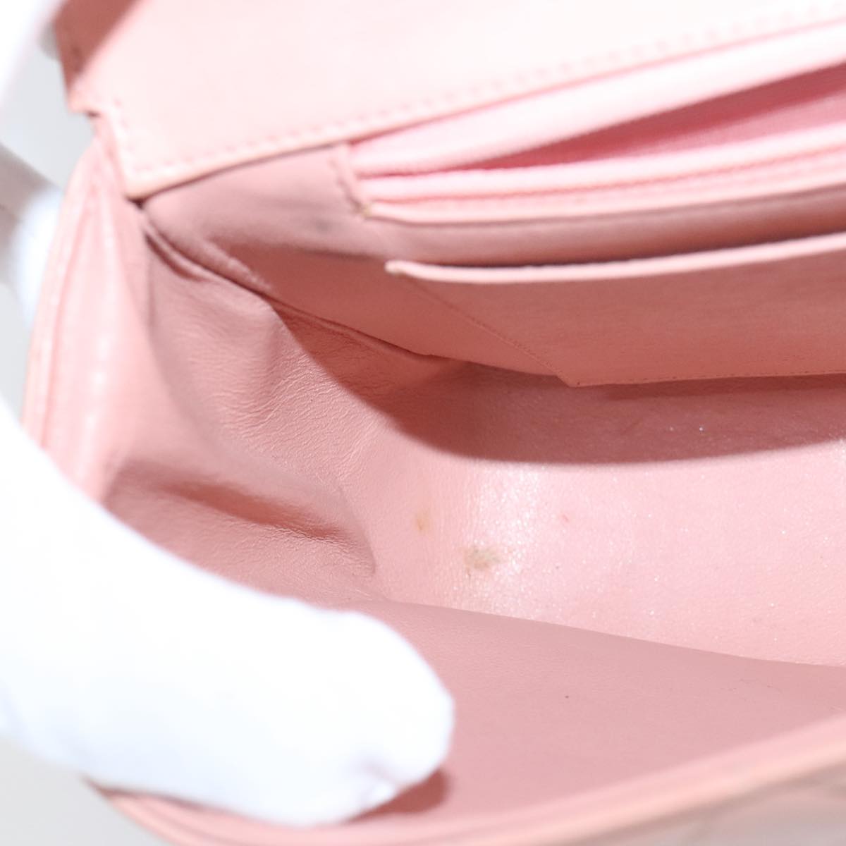 CHANEL Parent Child Bag Hand Bag Lamb Skin Pink Gold CC Auth 90957SAV