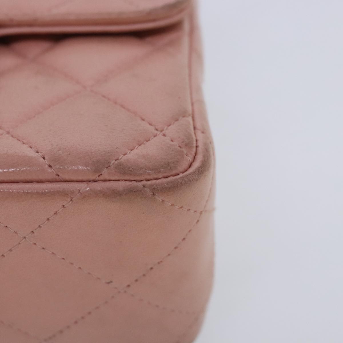 CHANEL Parent Child Bag Hand Bag Lamb Skin Pink Gold CC Auth 90957SAV