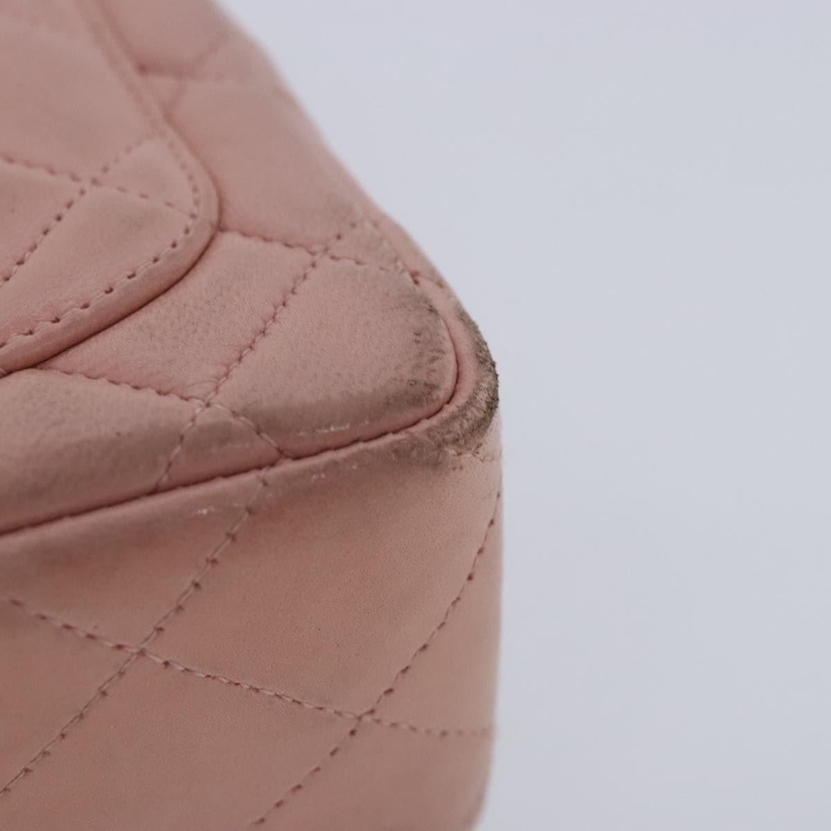 CHANEL Parent Child Bag Hand Bag Lamb Skin Pink Gold CC Auth 90957SAV