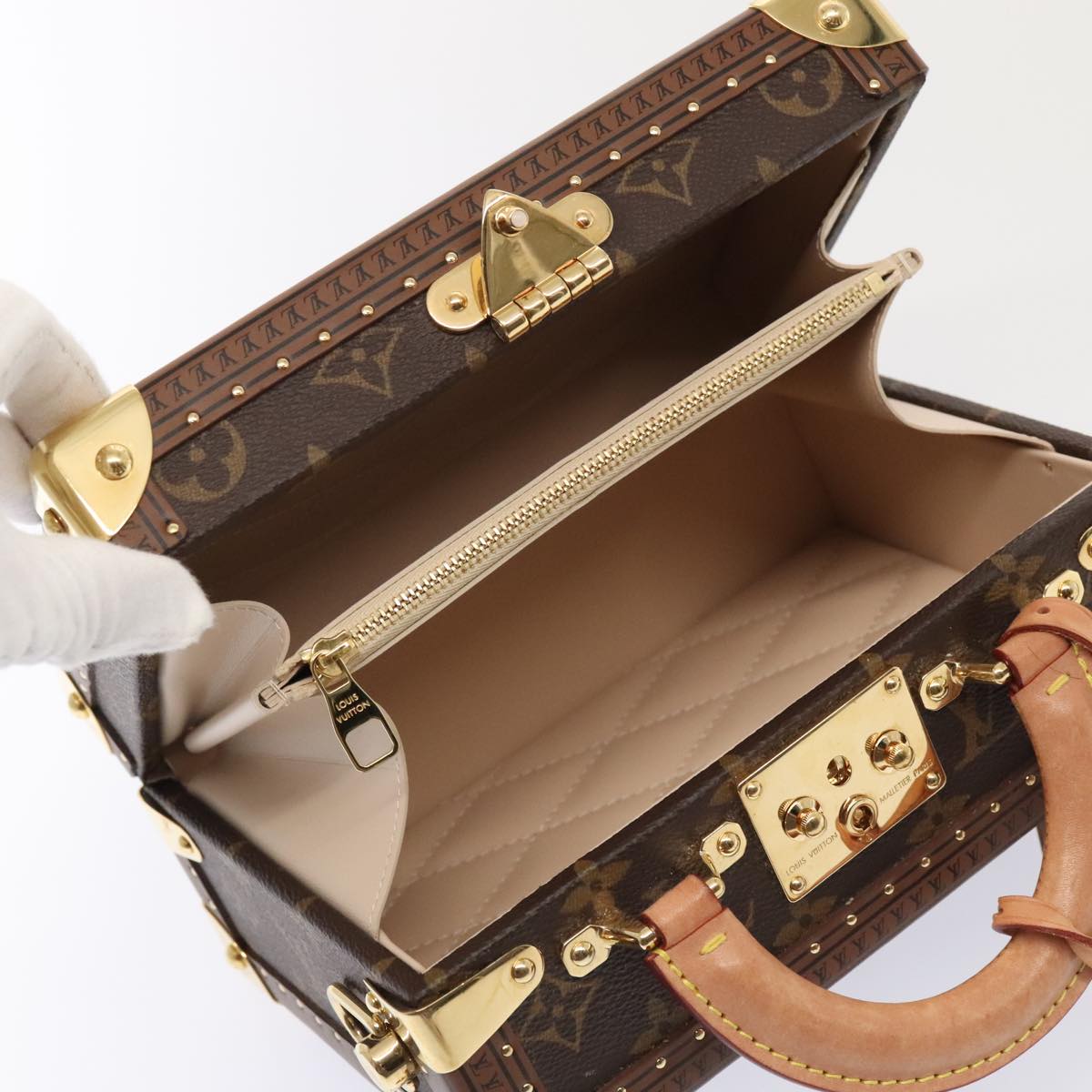 LOUIS VUITTON Monogram Petite Vallees Hand Bag 2way M20468 LV Auth 91131SAM