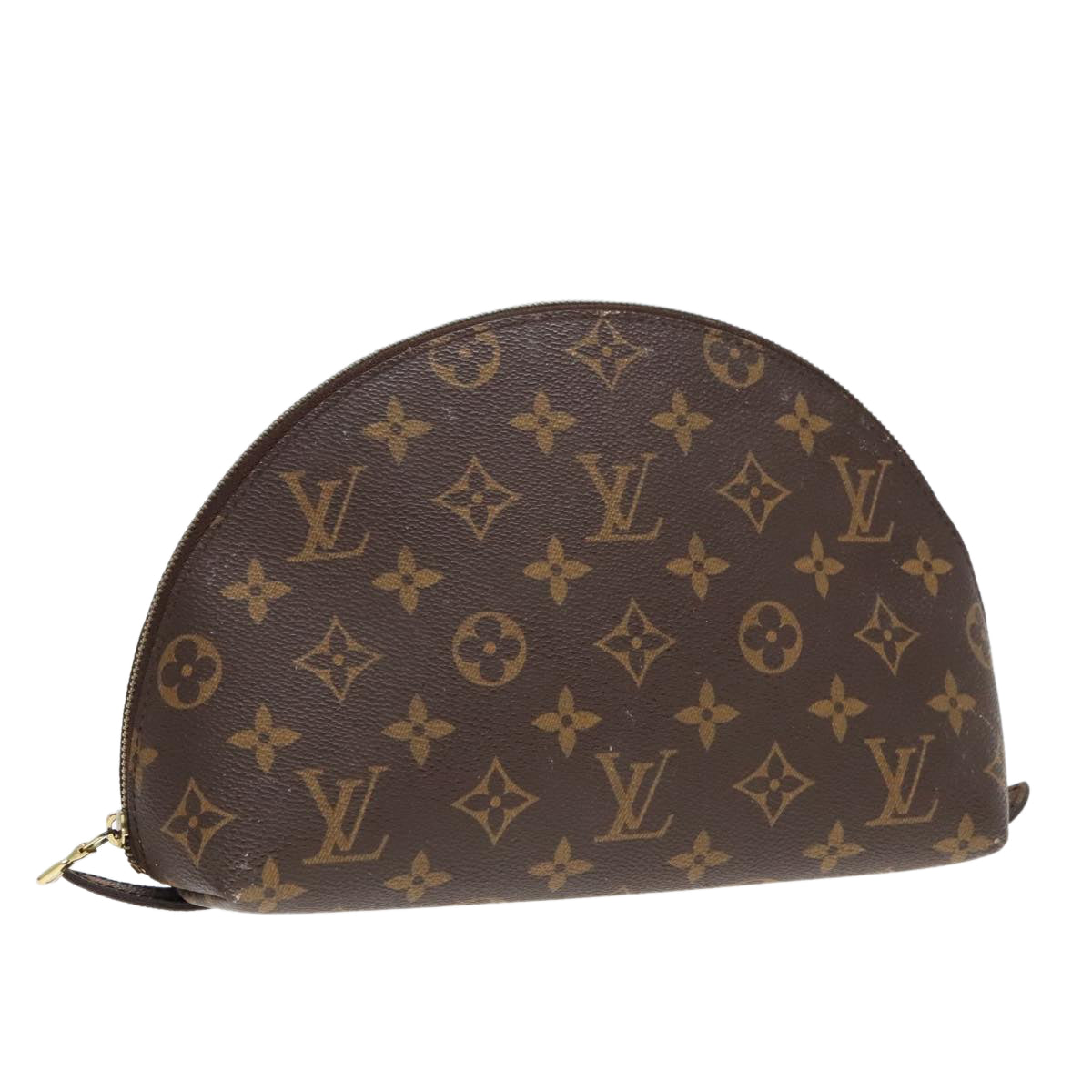 LOUIS VUITTON Monogram Trousse Demi Ronde Cosmetic Pouch M47520 LV Auth 91150