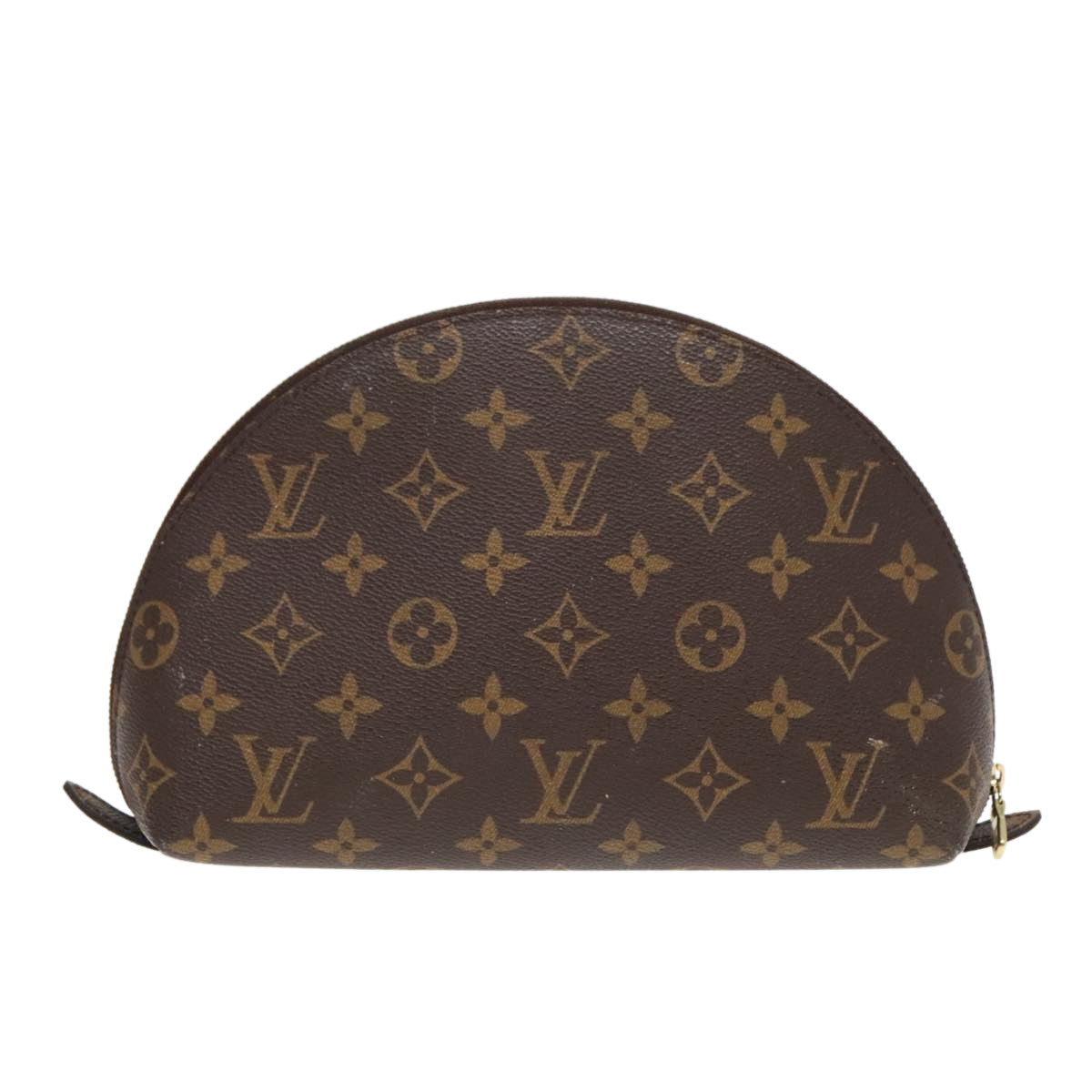 LOUIS VUITTON Monogram Trousse Demi Ronde Cosmetic Pouch M47520 LV Auth 91150