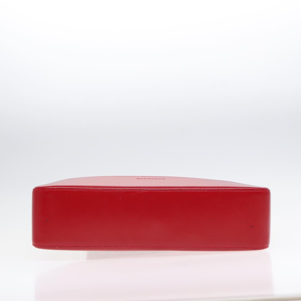 BURBERRY Nova Check Tote Bag Canvas Leather Beige Red gold Auth 91268