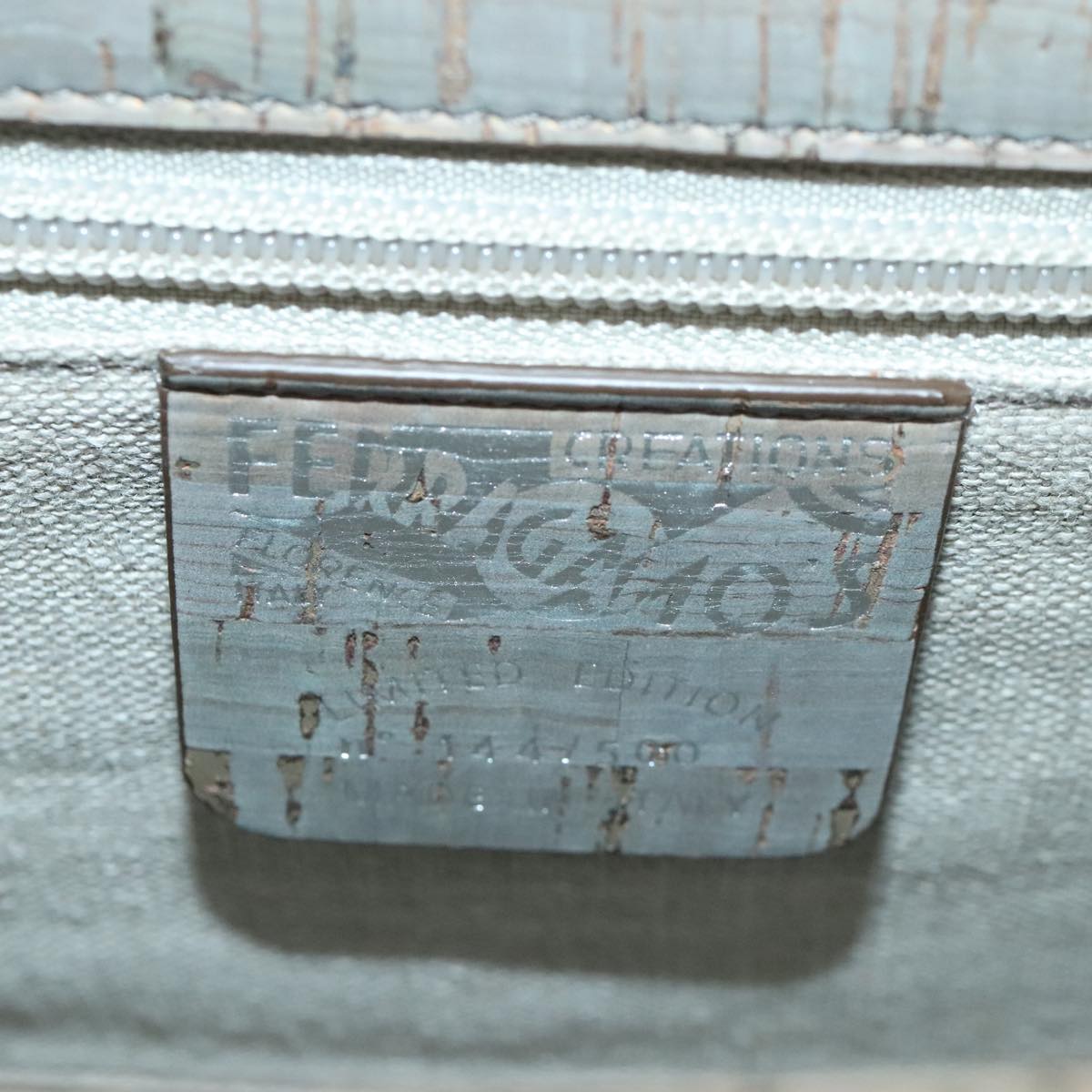 Salvatore Ferragamo Hand Bag Cork 144/500 2way Brown Auth 91289SV