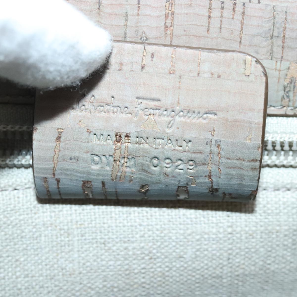 Salvatore Ferragamo Hand Bag Cork 144/500 2way Brown Auth 91289SV