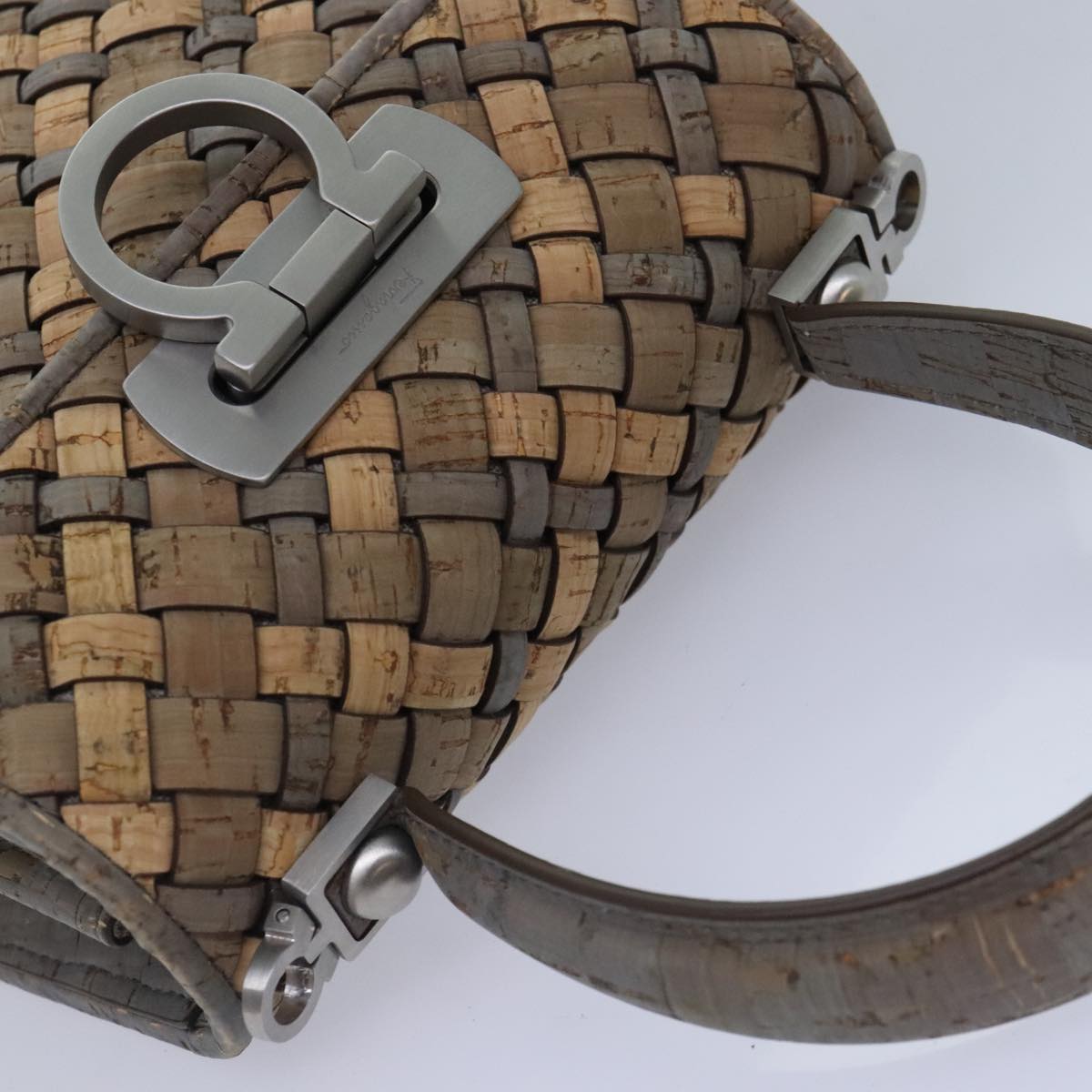 Salvatore Ferragamo Hand Bag Cork 144/500 2way Brown Auth 91289SV