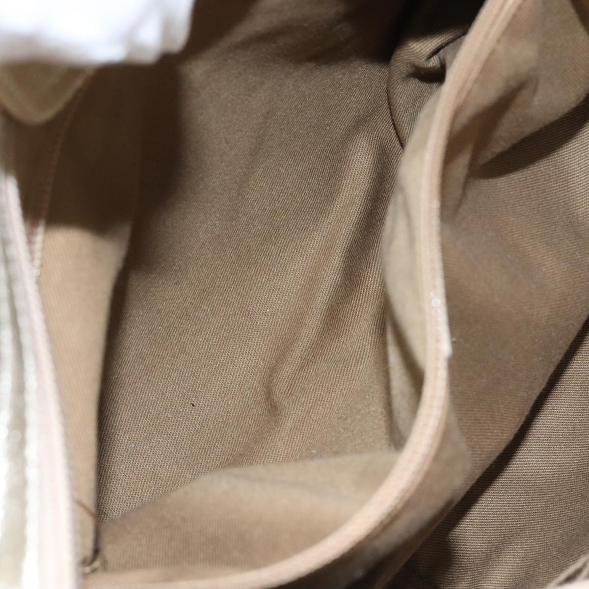 Salvatore Ferragamo Gancini Hand Bag Leather Gold Tone Gold Auth 91343AV