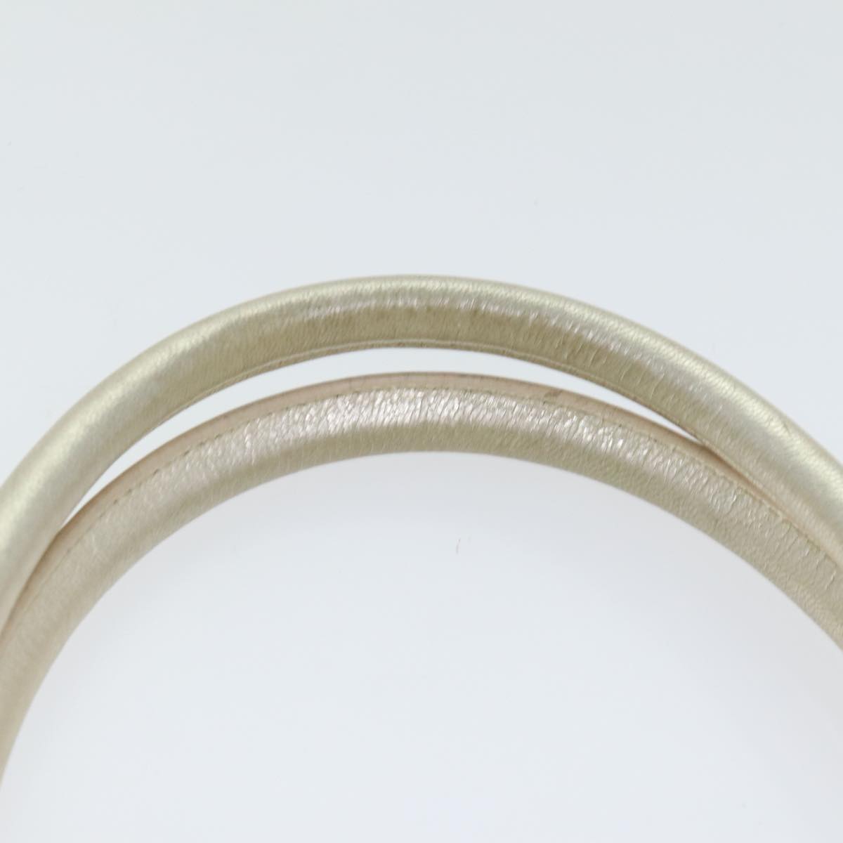 Salvatore Ferragamo Gancini Hand Bag Leather Gold Tone Gold Auth 91343AV