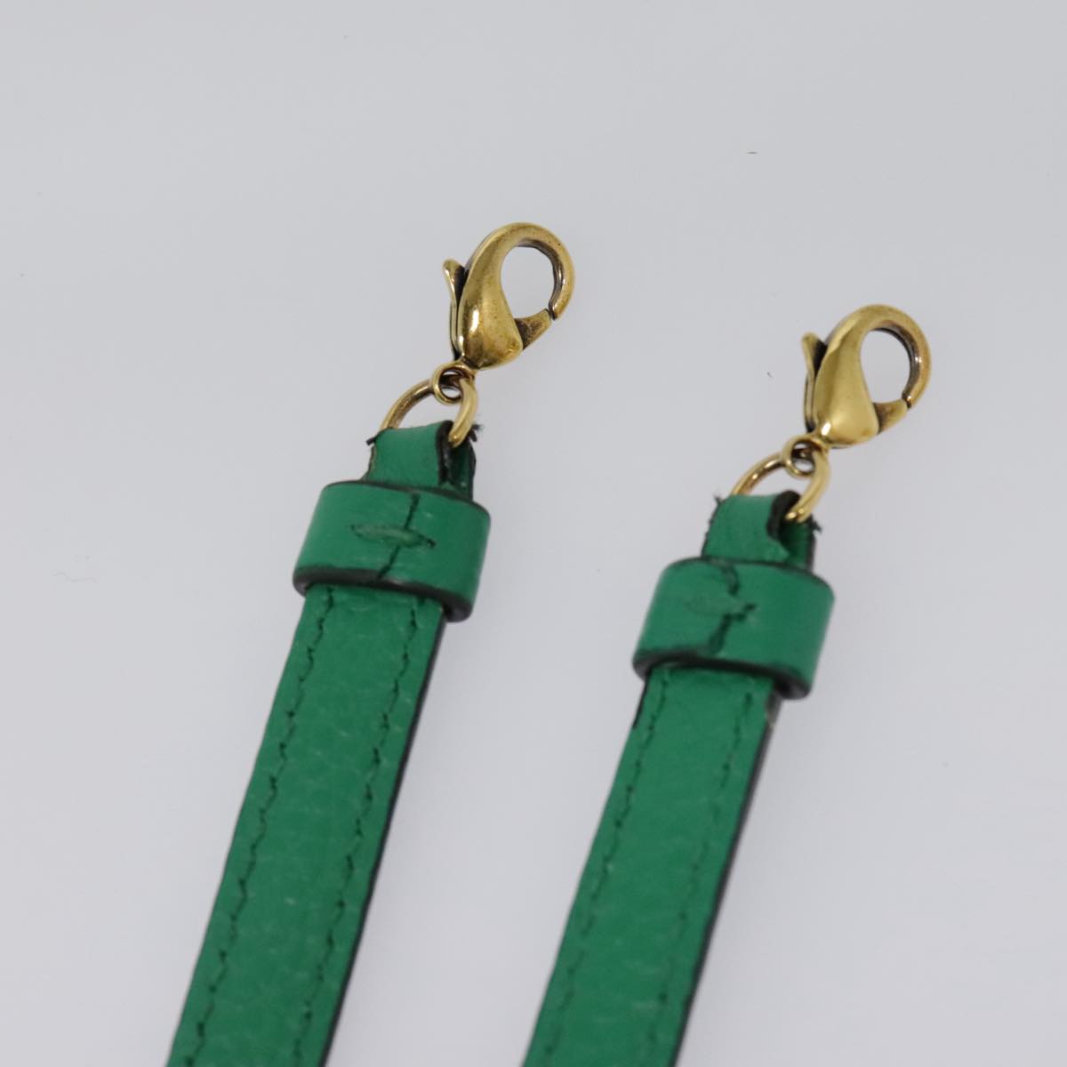 Salvatore Ferragamo Hand Bag Leather 2way Green Gold Auth 91385V