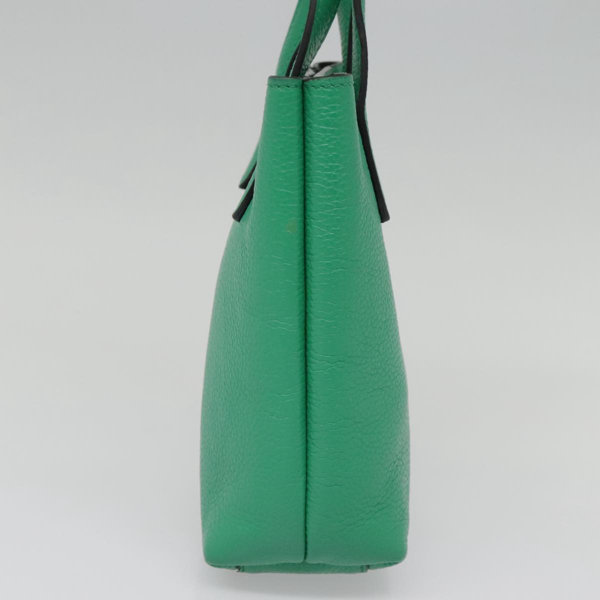 Salvatore Ferragamo Hand Bag Leather 2way Green Gold Auth 91385V