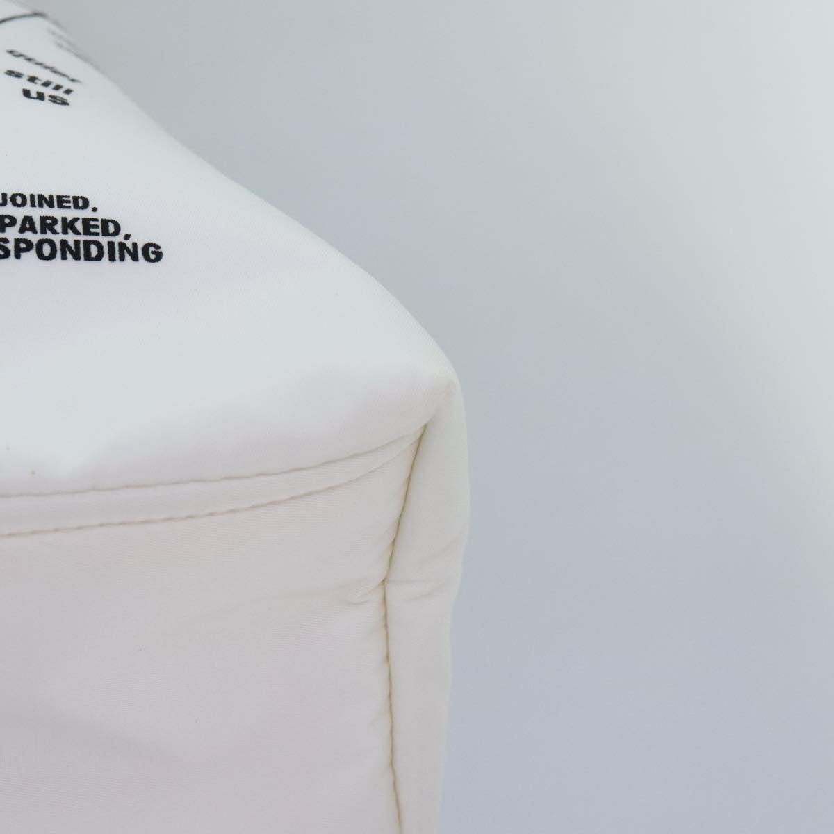 PRADA Backpack Nylon White Silver 1BZ072 Auth 91414AV