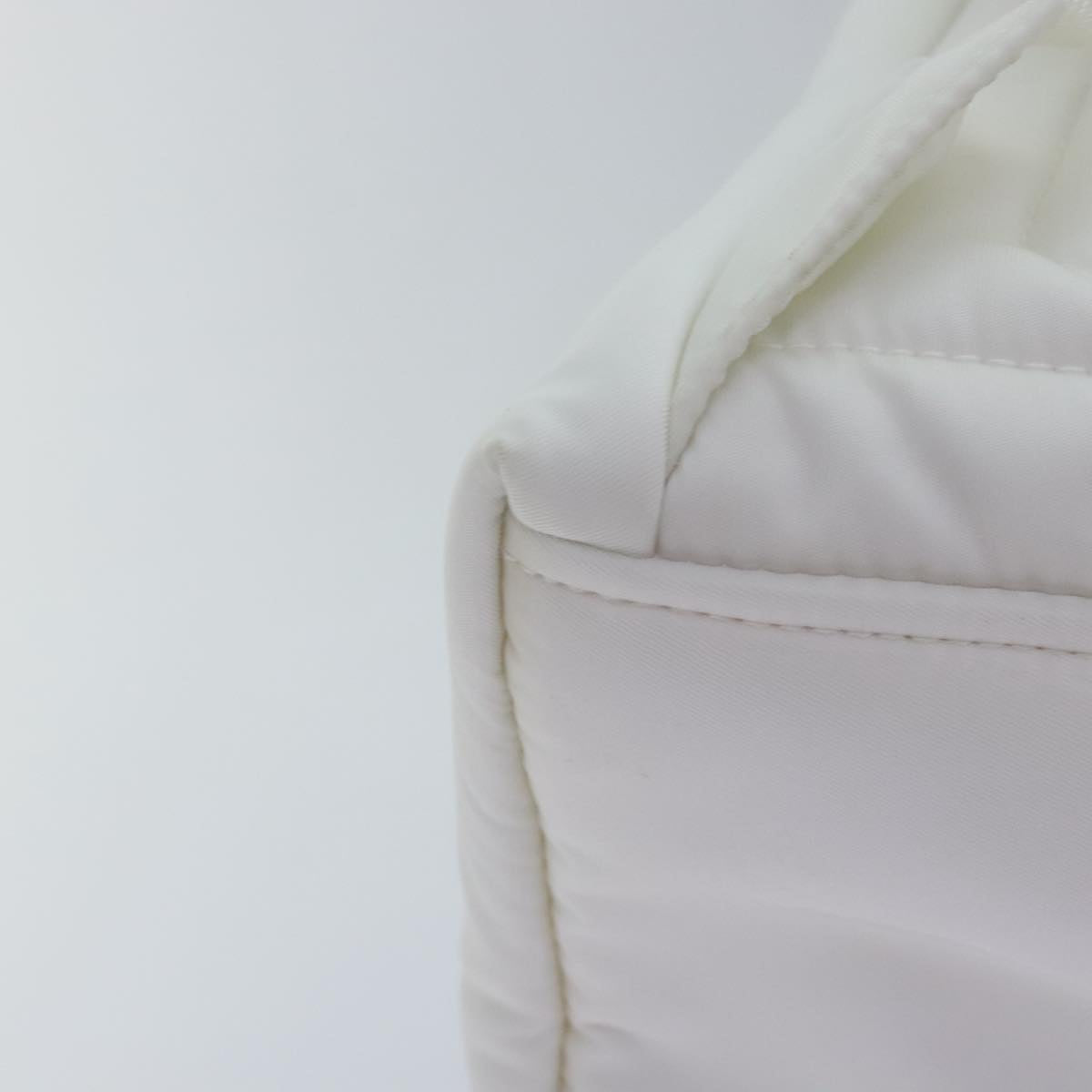 PRADA Backpack Nylon White Silver 1BZ072 Auth 91414AV