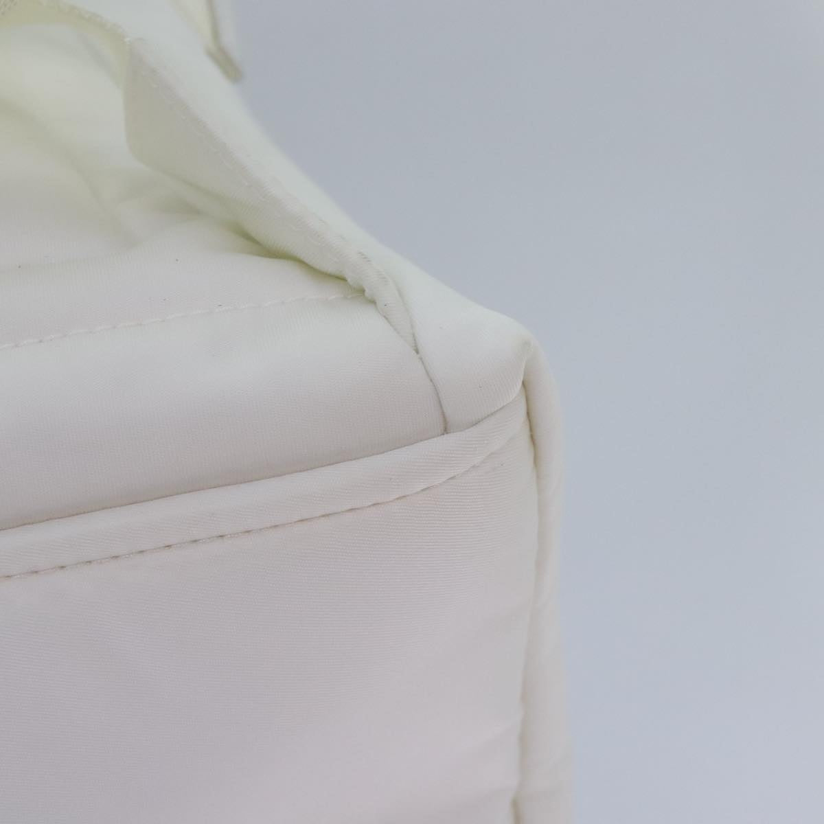 PRADA Backpack Nylon White Silver 1BZ072 Auth 91414AV