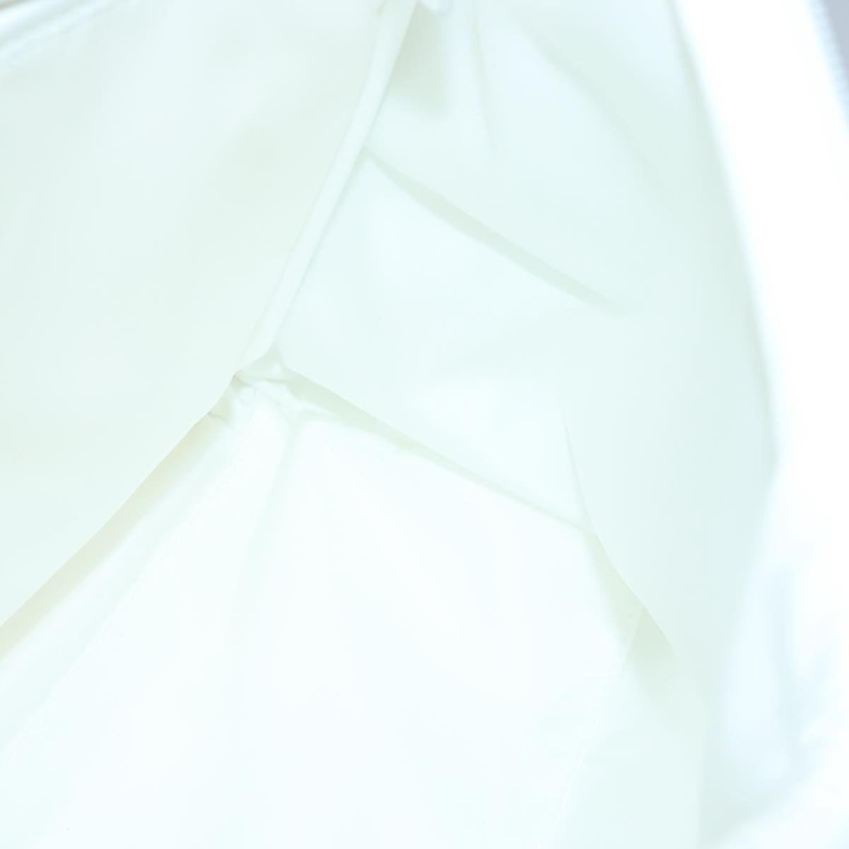 PRADA Backpack Nylon White Silver 1BZ072 Auth 91414AV