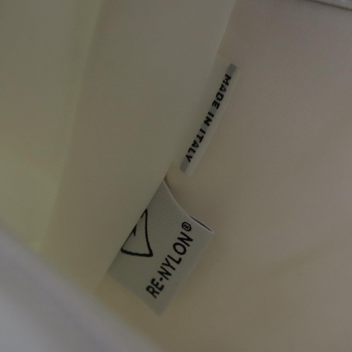 PRADA Backpack Nylon White Silver 1BZ072 Auth 91414AV