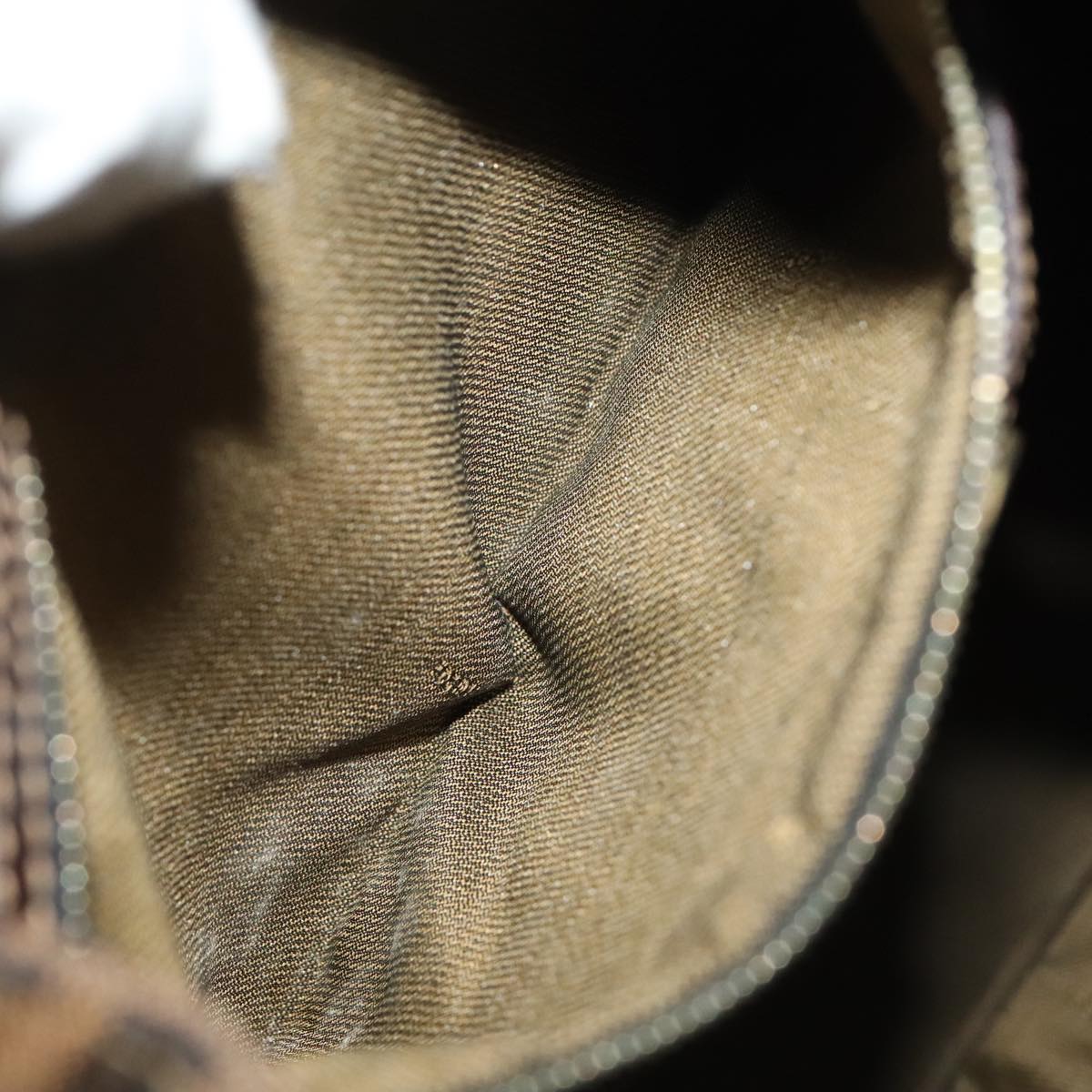 FENDI Zucca Canvas Backpack Brown Black gold Auth 91551V
