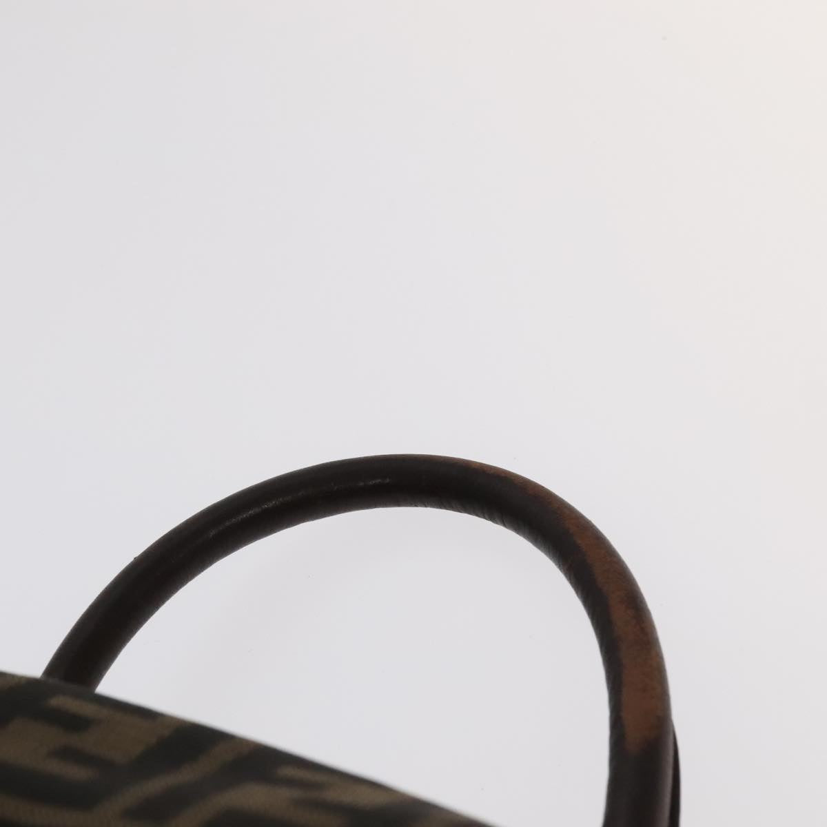FENDI Zucca Canvas Backpack Brown Black gold Auth 91551V