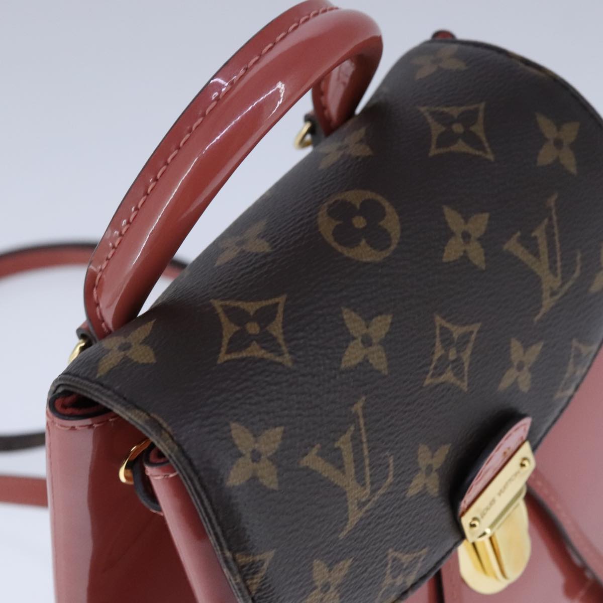 LOUIS VUITTON Monogram Vernis Hot Springs Backpack Pink M53545 LV Auth 91559SAM