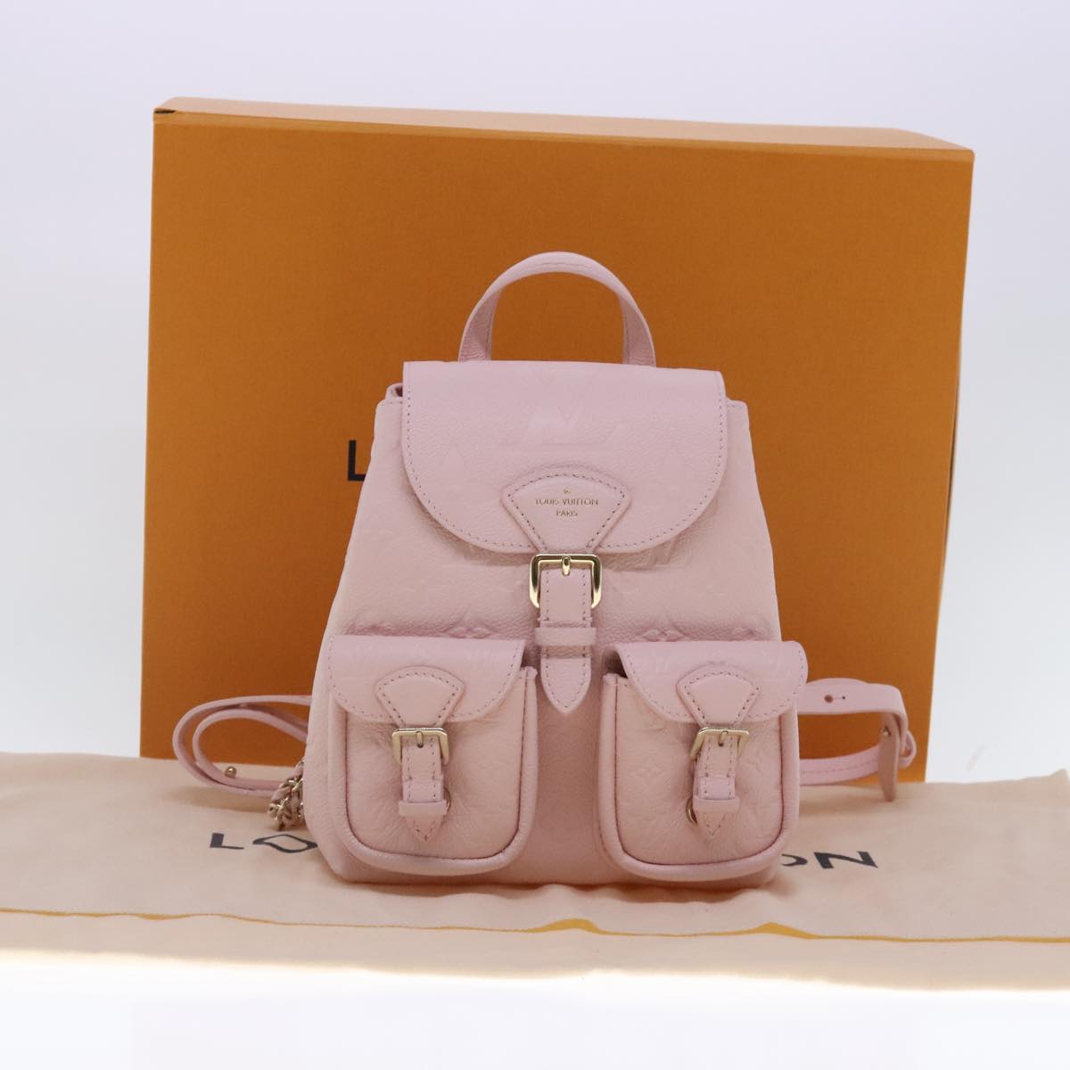 LOUIS VUITTON Monogram Empreinte Backup Backpack Pink M47074 LV Auth 91596SM