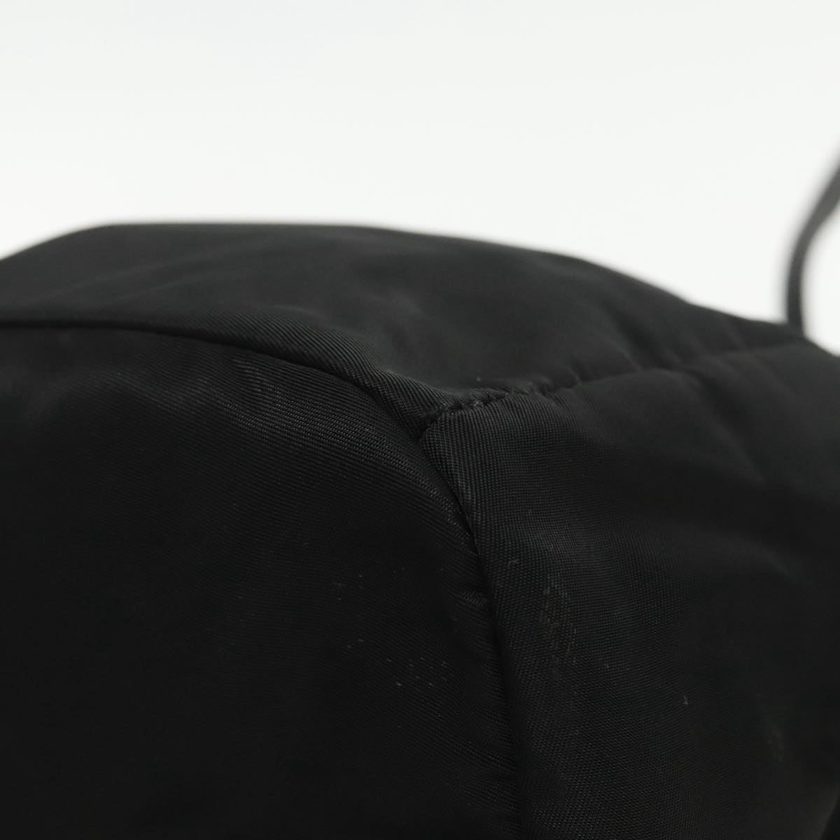 PRADA Shoulder Bag Leather Black Auth 91635V