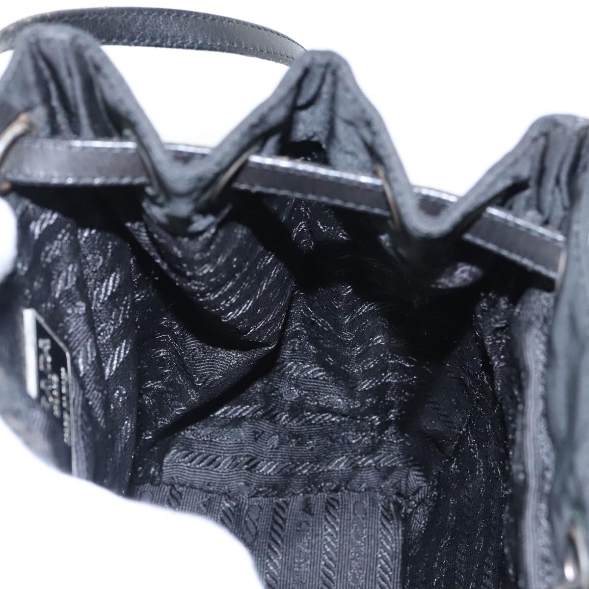 PRADA Shoulder Bag Leather Black Auth 91635V