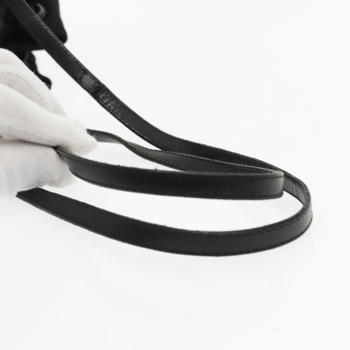 PRADA Shoulder Bag Leather Black Auth 91635V