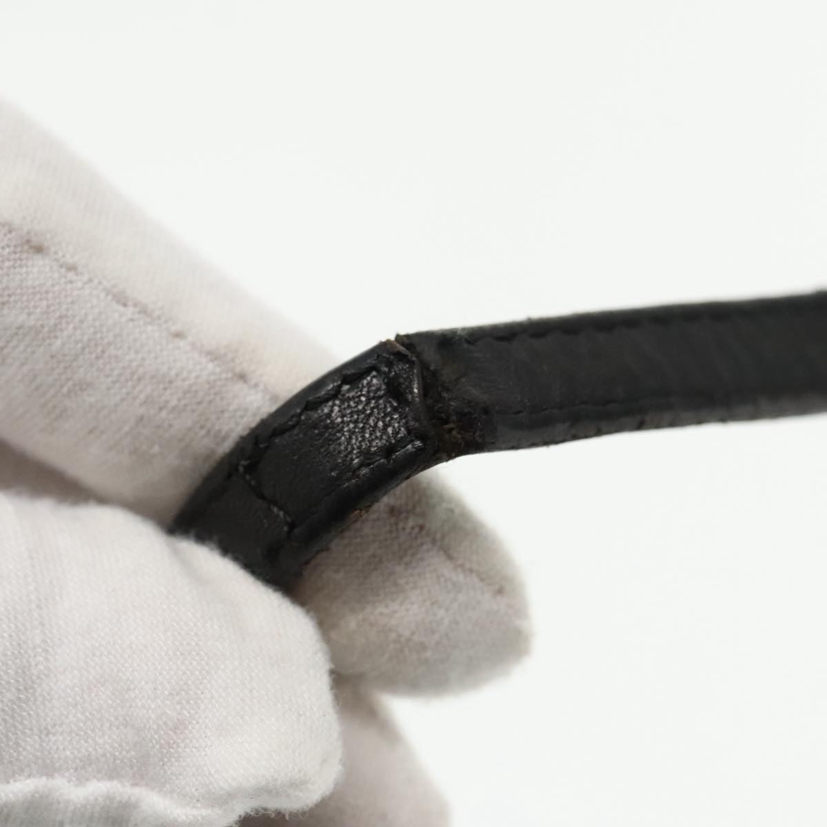 PRADA Shoulder Bag Leather Black Auth 91635V