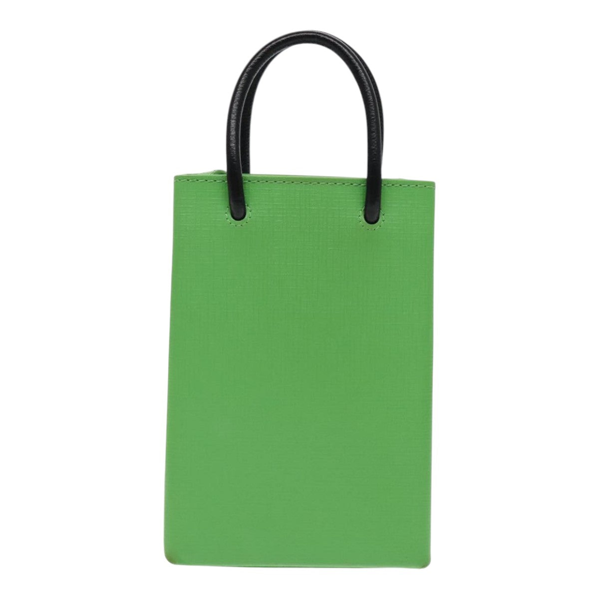 BALENCIAGA Phone Case Shoulder Bag Leather Green Silver 593826 Auth 91748AV