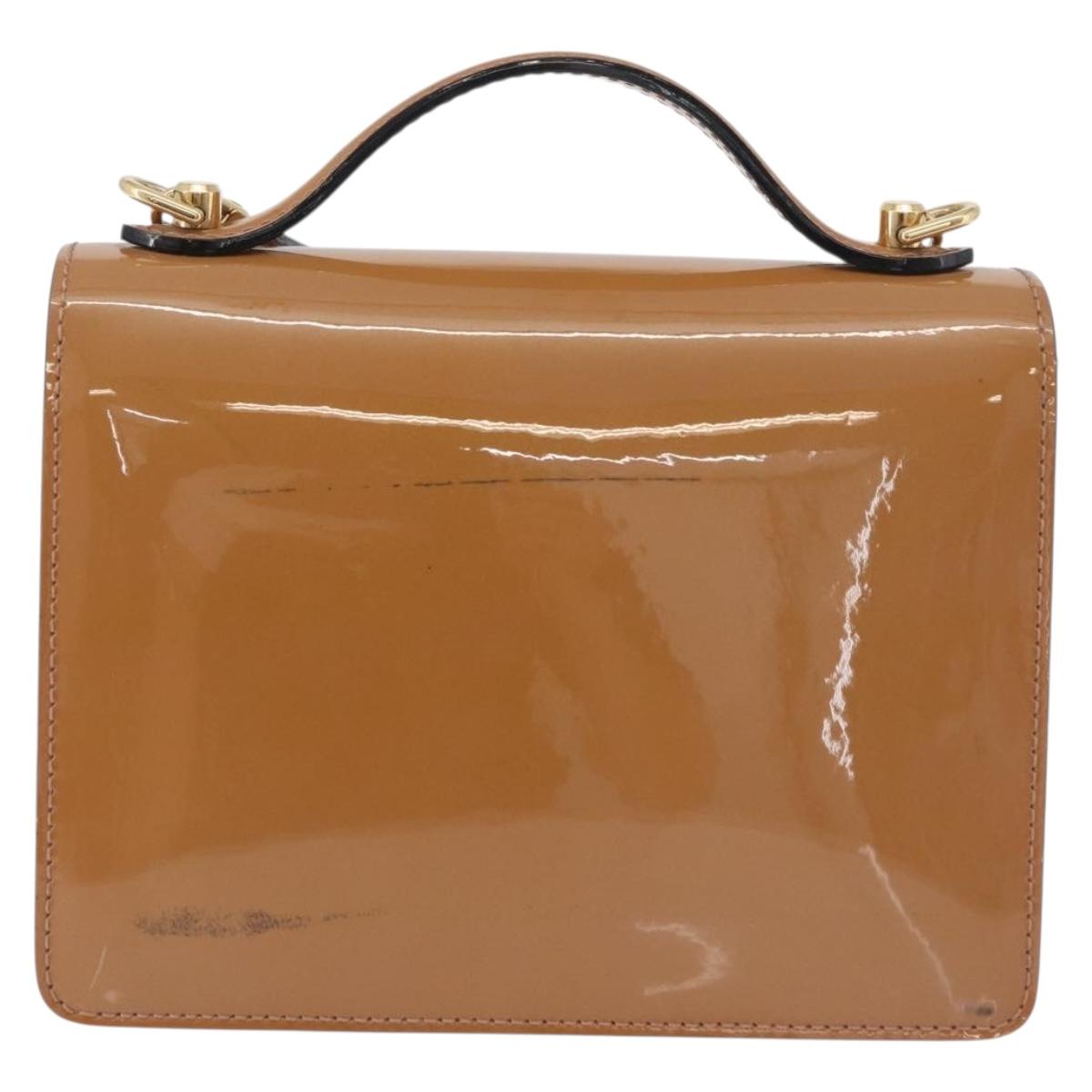 LOUIS VUITTON Vernis Monceau BB Hand Bag 2way Rose Velours M91580 LV Auth 91795
