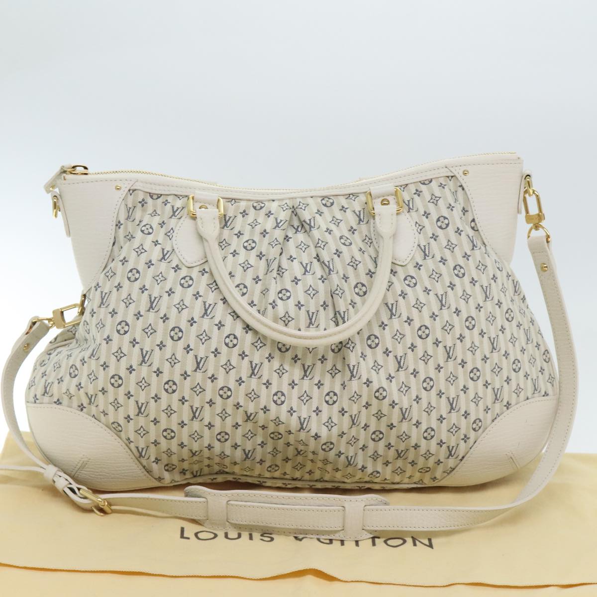 LOUIS VUITTON Monogram Mini Lin Croisette Marina GM Bag 2way M95492 Auth 92003