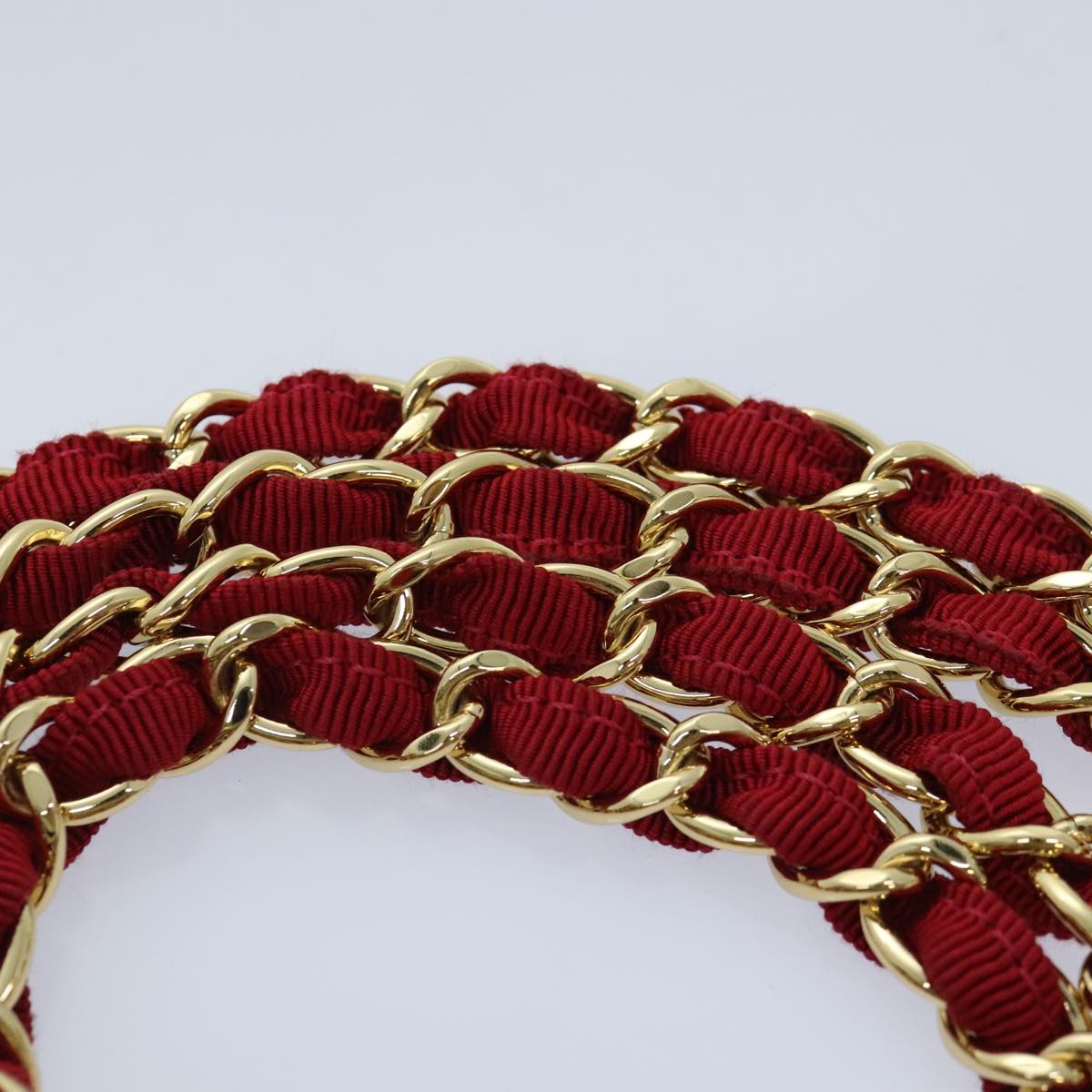 CHANEL Matelasse Chain Shoulder Bag Cotton Black White CC Auth 92066SM