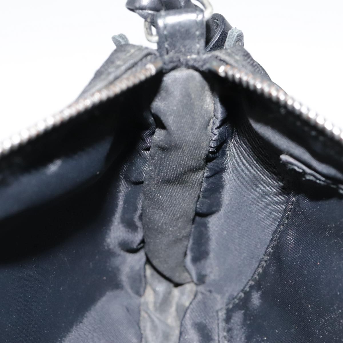 Christian Dior Trotter Canvas Shoulder Bag Silver Black Auth 92099