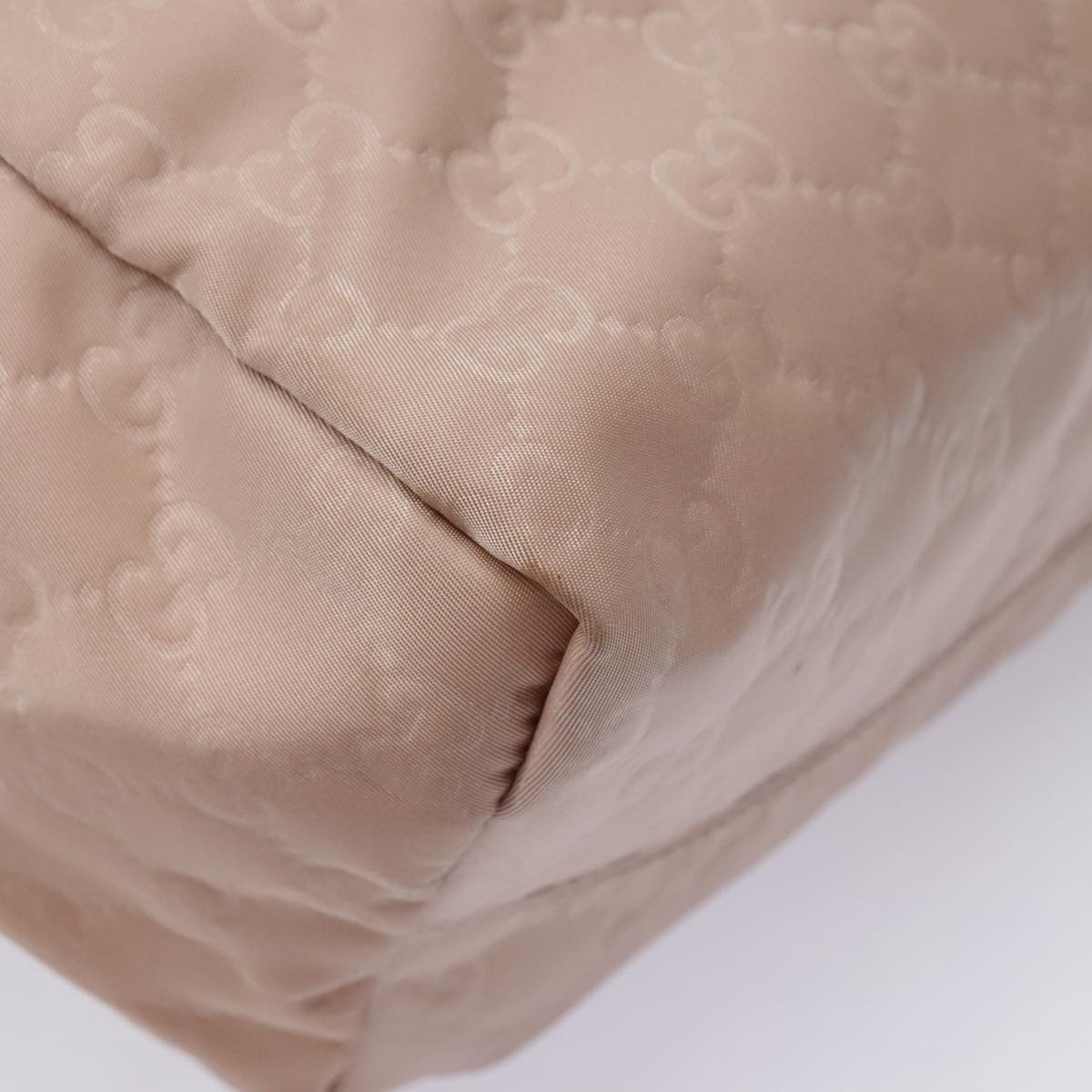 GUCCI GG Nylon Tote Bag Pink Brown Gold 282439 Auth 92132