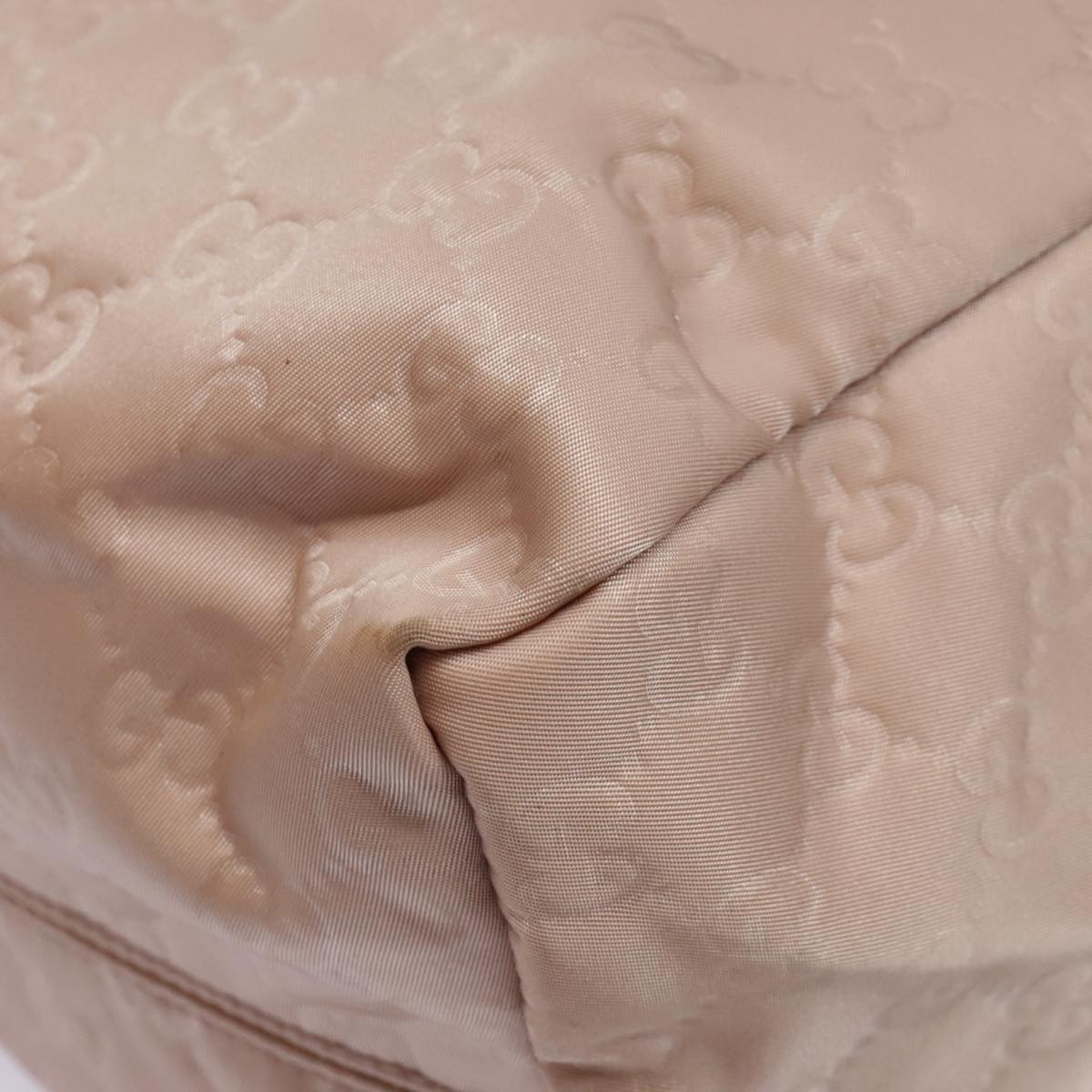 GUCCI GG Nylon Tote Bag Pink Brown Gold 282439 Auth 92132